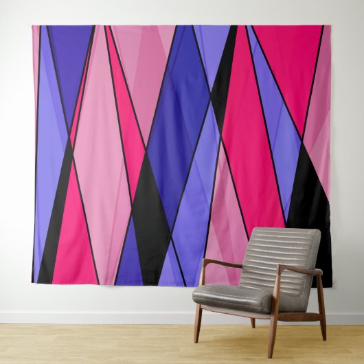 Abstrakte moderne geometrische Formen Dreiecke ros Wandteppich (Beispiel (Horizontal))