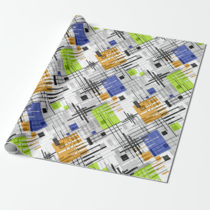 Abstrakte moderne geometrische Formen gestreift li Geschenkpapier