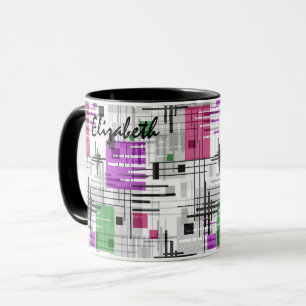 Abstrakte moderne geometrische Formen gestreift li Tasse