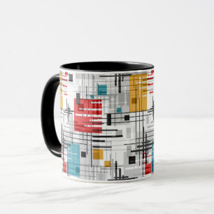 Abstrakte moderne geometrische Formen gestreift li Tasse
