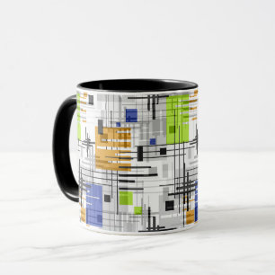 Abstrakte moderne geometrische Formen gestreift li Tasse