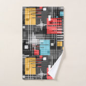 Abstrakte, moderne geometrische Formen, Streifen Badhandtuch Set (Handtuch)