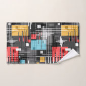 Abstrakte, moderne geometrische Formen, Streifen Badhandtuch Set (Handtuch)