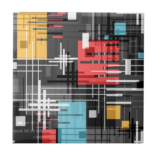Abstrakte, moderne geometrische Formen, Streifen Fliese (Vorderseite)