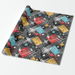 Abstrakte, moderne geometrische Formen, Streifen Geschenkpapier