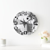 Abstrakte, moderne geometrische Formen, Streifen Große Wanduhr (Zuhause)