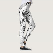 Abstrakte, moderne geometrische Formen, Streifen Leggings (Rechts)