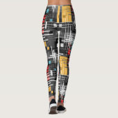 Abstrakte, moderne geometrische Formen, Streifen Leggings (Rückseite)