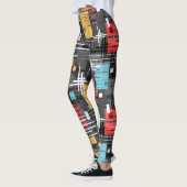 Abstrakte, moderne geometrische Formen, Streifen Leggings (Links)
