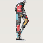 Abstrakte, moderne geometrische Formen, Streifen Leggings (Rechts)