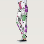 Abstrakte, moderne geometrische Formen, Streifen Leggings (Links)