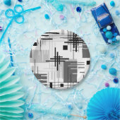 Abstrakte, moderne geometrische Formen, Streifen Pappteller (Party)