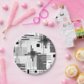 Abstrakte, moderne geometrische Formen, Streifen Pappteller (Party)