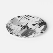 Abstrakte, moderne geometrische Formen, Streifen Pappteller (Schrägansicht)