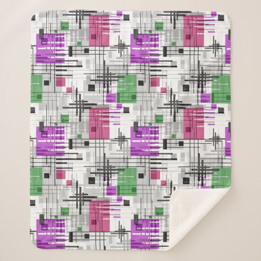 Abstrakte, moderne geometrische Formen, Streifen Sherpadecke (Vorderseite)