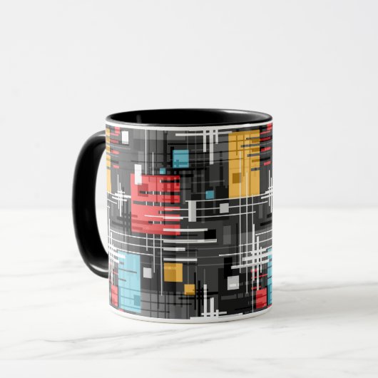 Abstrakte, moderne geometrische Formen, Streifen Tasse (Vorderseite Links)