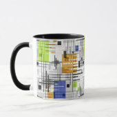 Abstrakte, moderne geometrische Formen, Streifen Tasse (Links)