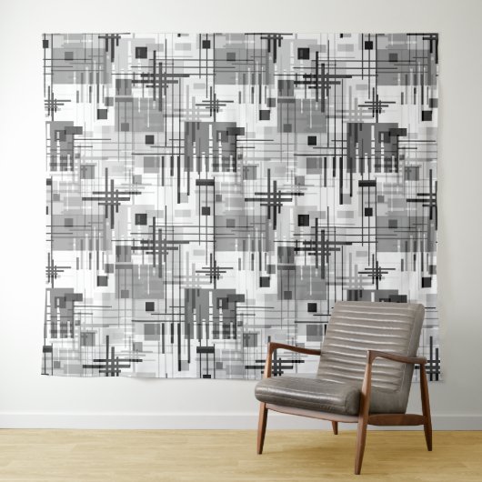 Abstrakte, moderne geometrische Formen, Streifen Wandteppich (Beispiel (Horizontal))