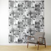 Abstrakte, moderne geometrische Formen, Streifen Wandteppich (Beispiel)