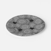 Abstrakte moderne geometrische Kreise runden Forme Pappteller (Schrägansicht)