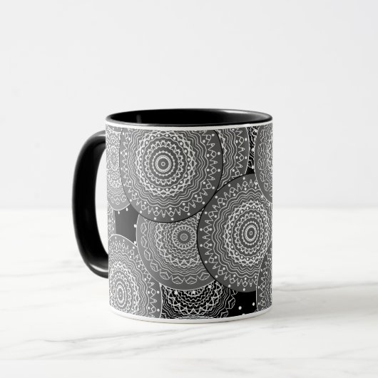 Abstrakte moderne geometrische Kreise runden Forme Tasse (Vorderseite Links)