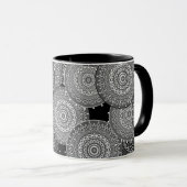 Abstrakte moderne geometrische Kreise runden Forme Tasse (VorderseiteRechts)