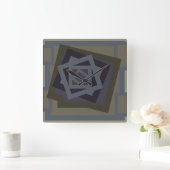 Abstrakte moderne geometrische Kunst Quadratische Wanduhr (Zuhause)