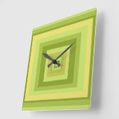 Abstrakte moderne geometrische Kunst Quadratische Wanduhr (Winkel)