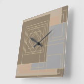 Abstrakte moderne geometrische Kunst Quadratische Wanduhr (Winkel)