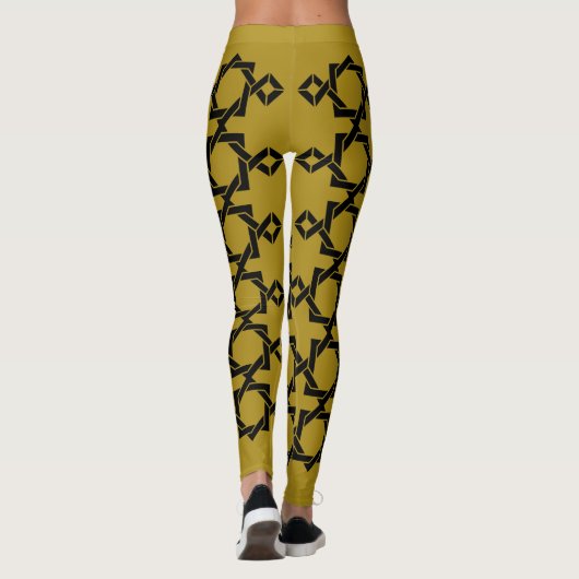 Abstrakte moderne geometrische Linien Leggings (Rückseite)