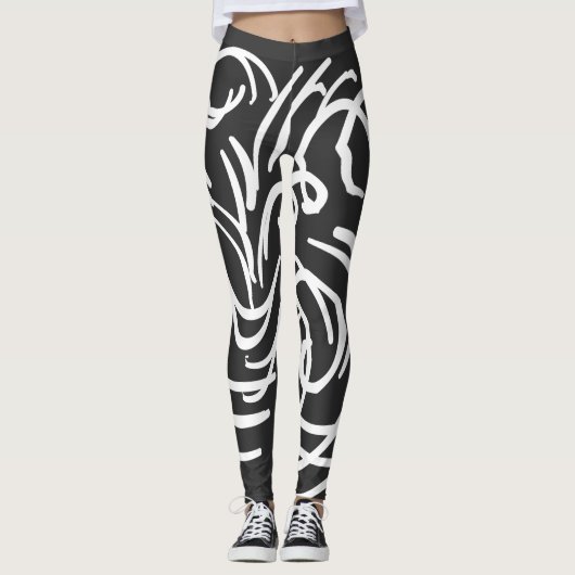 Abstrakte, moderne, geometrische Linien Leggings (Vorderseite)