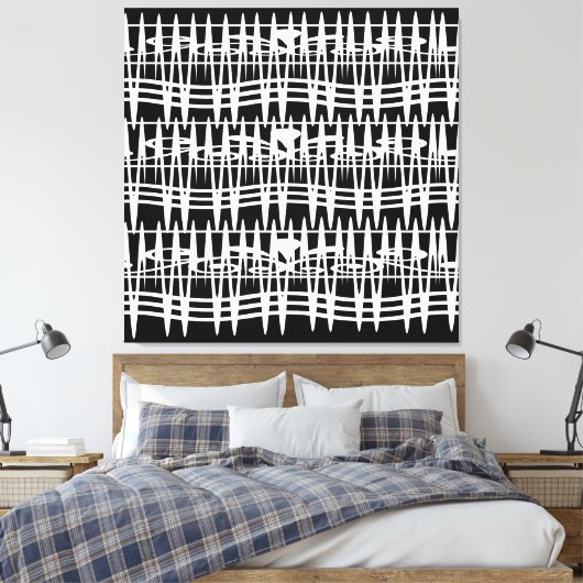 Abstrakte, moderne, geometrische Linien Leinwanddruck (Insitu (Schlafzimmer))