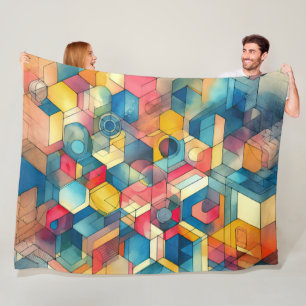 Abstrakte moderne geometrische Malerei Fleecedecke