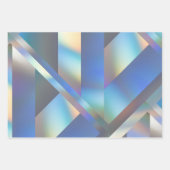 Abstrakte moderne geometrische Pastel holografisch Geschenkpapier Set (Vorderseite 3)