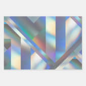 Abstrakte moderne geometrische Pastel holografisch Geschenkpapier Set (Vorderseite 2)