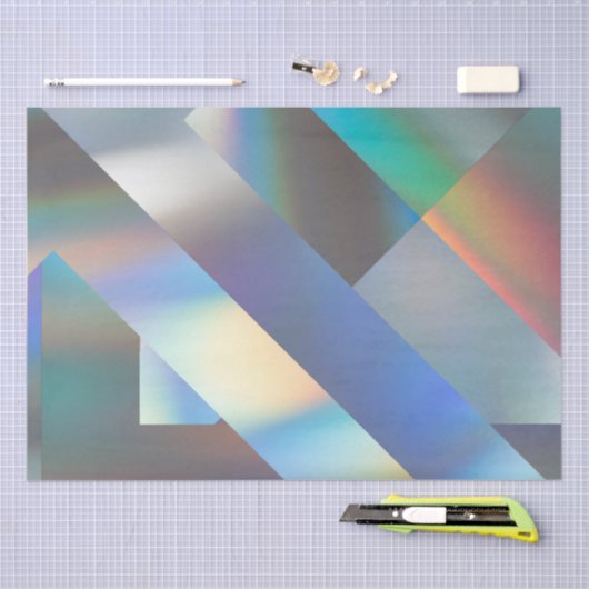 Abstrakte moderne geometrische Pastel holografisch Seidenpapier (Handwerk)