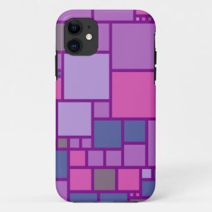 Abstrakte moderne geometrische Quadrate Rosa Lil Case-Mate iPhone Hülle