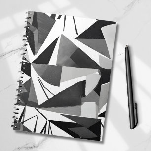 Abstrakte moderne geometrische Schwarz-Weiß-Aquare Notizblock