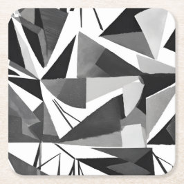 Abstrakte moderne geometrische Schwarz-Weiß-Aquare Rechteckiger Pappuntersetzer