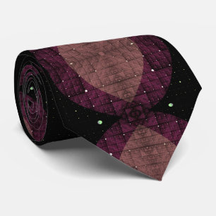 Abstrakte moderne geometrische schwarze violette F Krawatte