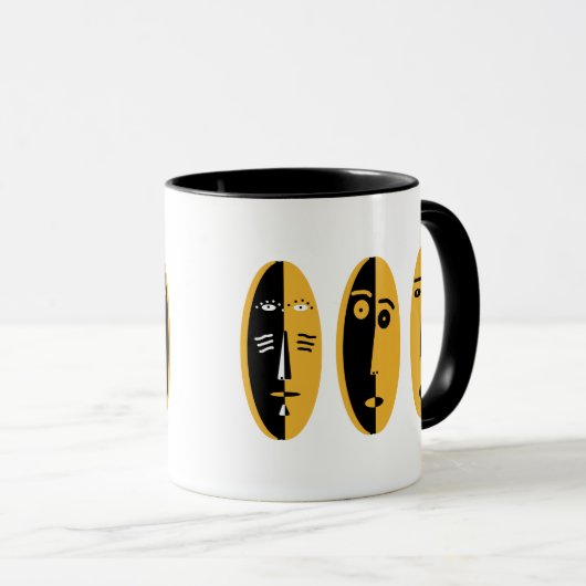 abstrakte moderne Gesichtskunst Tasse (VorderseiteRechts)