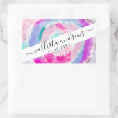 Abstrakte, moderne Girly Pink Gefärbte Krawatte Pa Rechteckiger Aufkleber (Tasche)