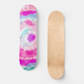 Abstrakte, moderne Girly Pink Gefärbte Krawatte Pa Skateboard (Vorderseite)