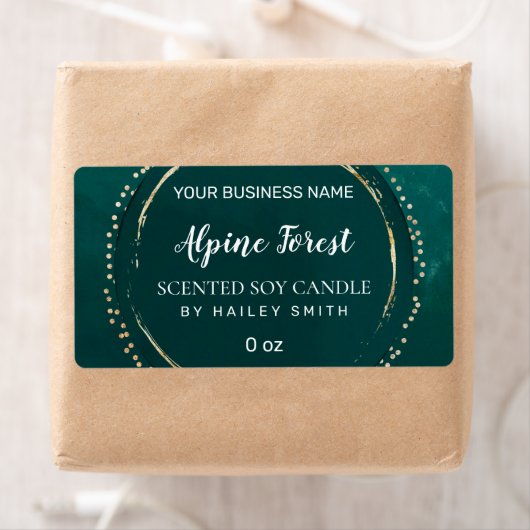 Abstrakte moderne, grüne und goldfarbene Kerzen (Insitu)