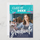 Abstrakte moderne Klasse des Abschlusses 2025 Foto Einladung (Vorderseite)