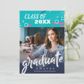 Abstrakte moderne Klasse des Abschlusses 2025 Foto Einladung (Stehend Vorderseite)