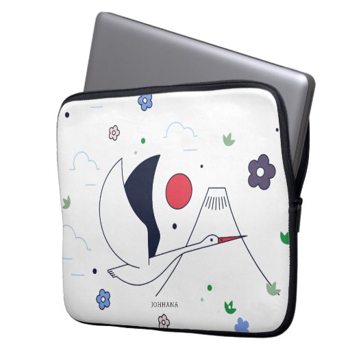 Abstrakte moderne Krandarstellung Laptopschutzhülle (Vorderseite Links)