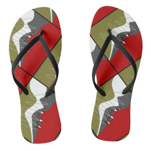 Abstrakte, moderne, kreative, applicke Flip Flops Badesandalen