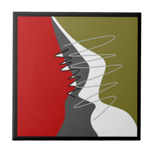 Abstrakte, moderne, kreative, applicke Kissen mit  Fliese