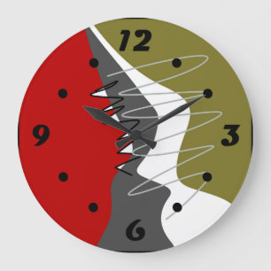 Abstrakte, moderne, kreative, applicke Kissen mit  Große Wanduhr